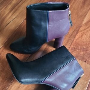 CAbi Black and Purple Heeled Boots